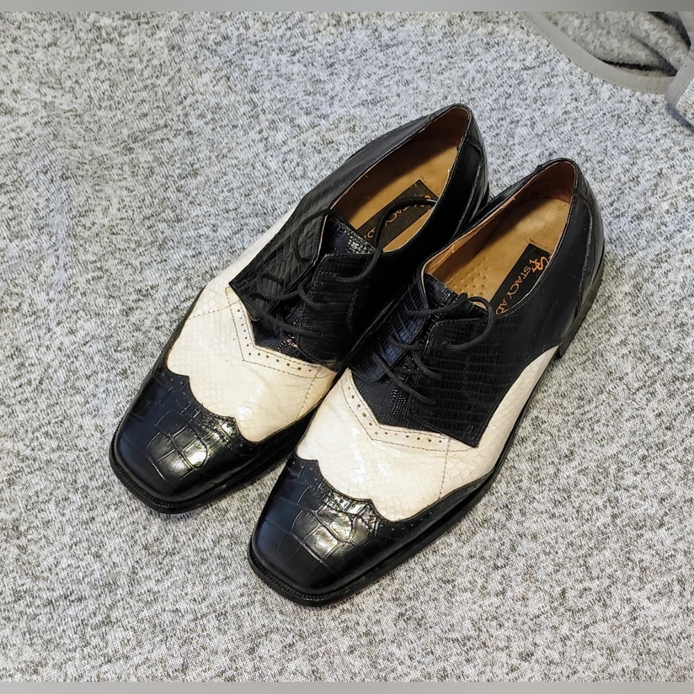 Stacy Adams Men's Black and White Dress Shoes